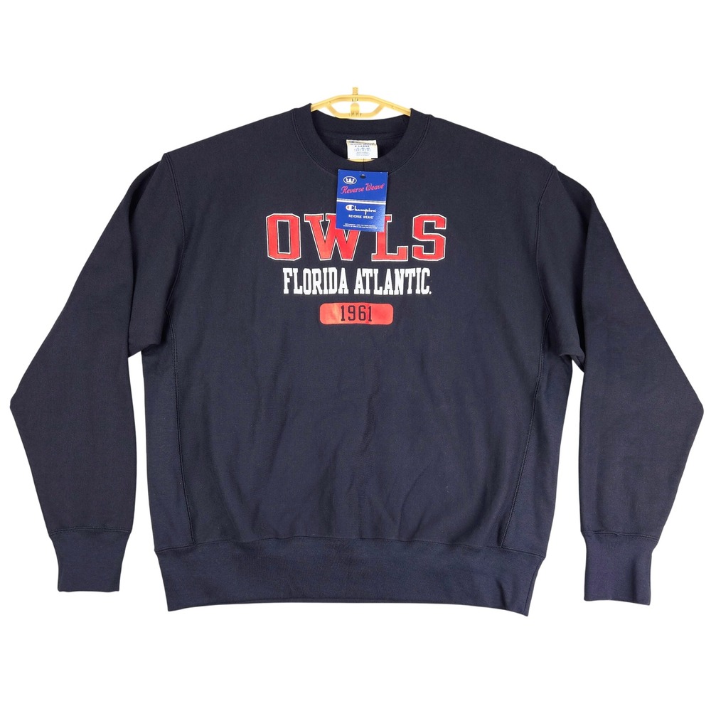 Champion Reverse Weave FAU Florida Atlantic Owls Sweatshirt Navy XL CS3050190